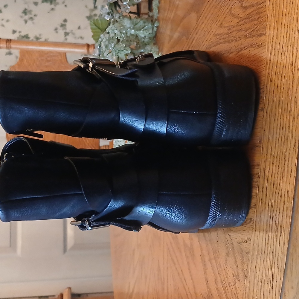 Jellypop Black Ankle Boots with Buckle Detail - Picture 8 of 9